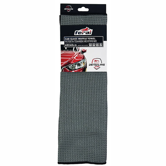 Πετσέτα Microfiber Feral Detailing Pro Για Τα Τζάμια Suede Με Κυψέλες 40x40cm 25538